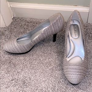 Gray black white Heels